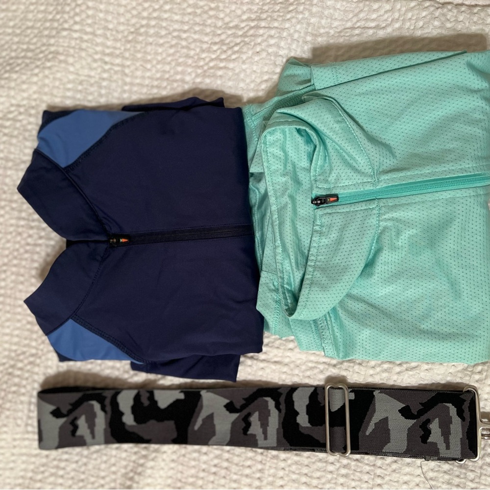 KERRITS women's M equestrian polos blue + belt